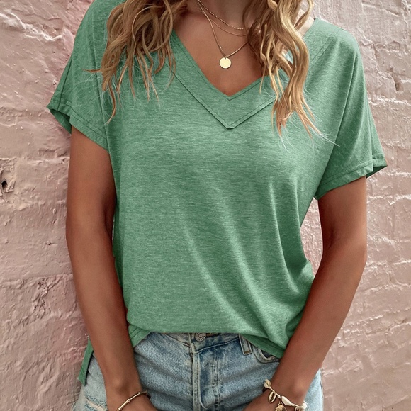 Cozy Mocha Brown V neck Dolman Sleeve Top - Picture 12 of 12